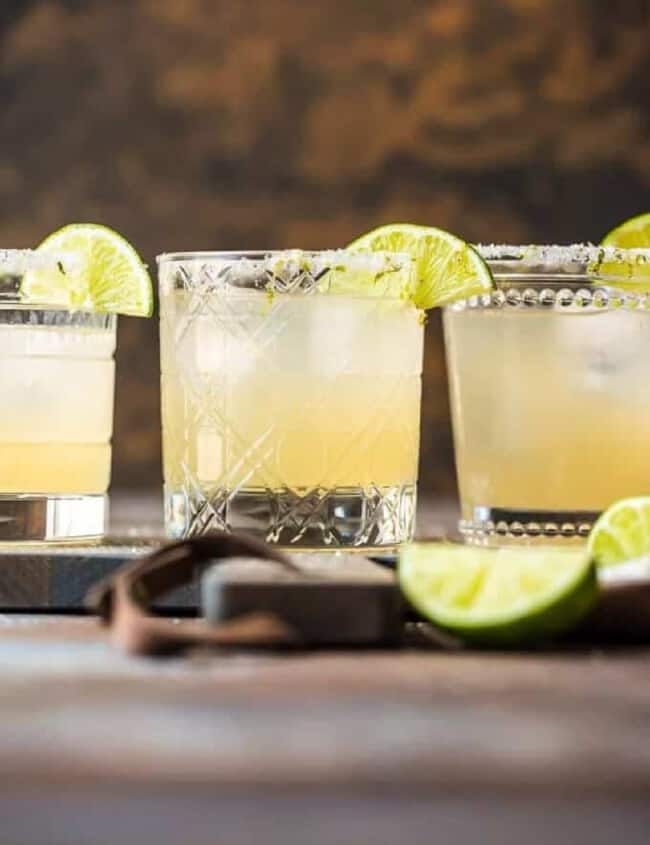 margaritas on a brown backdrop