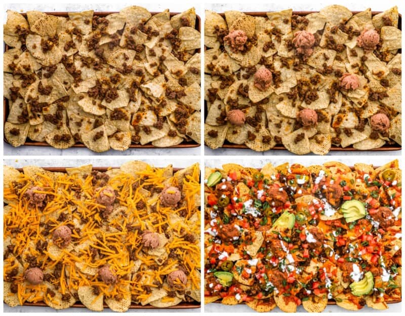 step by step photos for how to make nachos supreme.