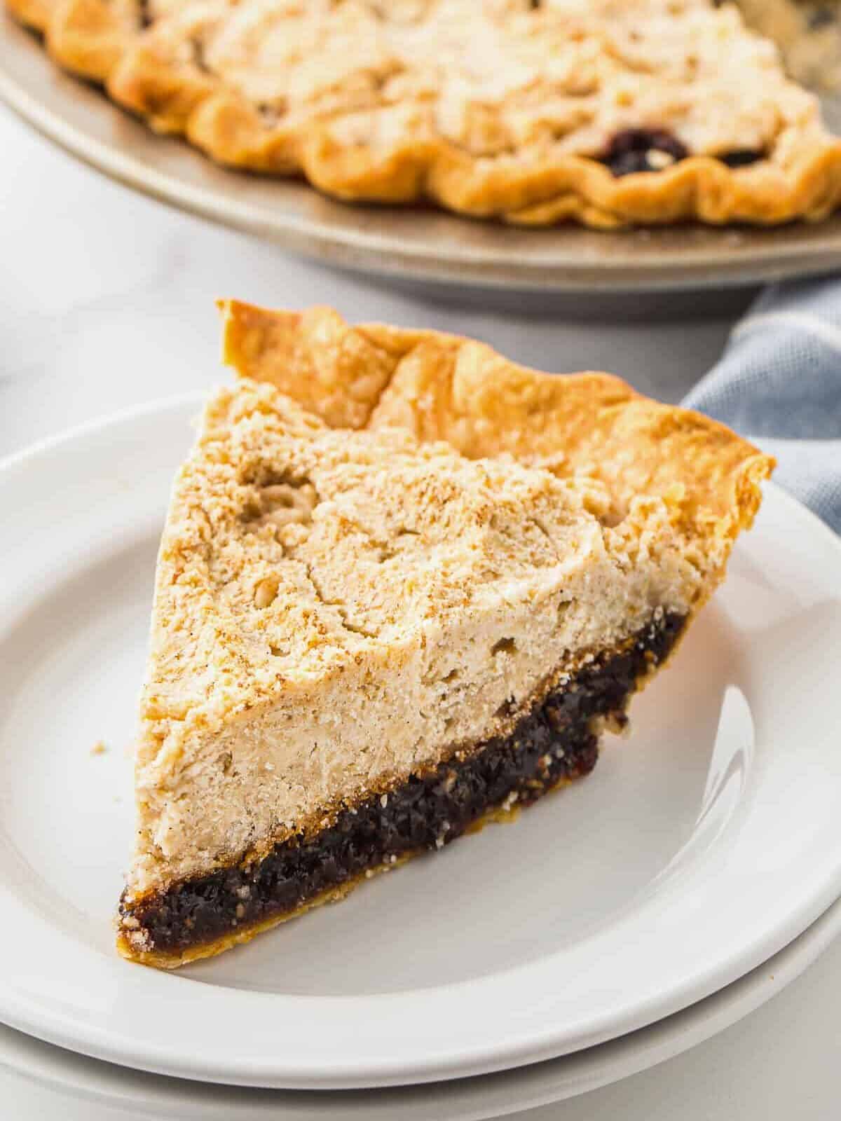 slice of shoofly pie on plate