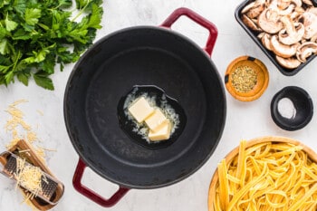 butter melting in a pot