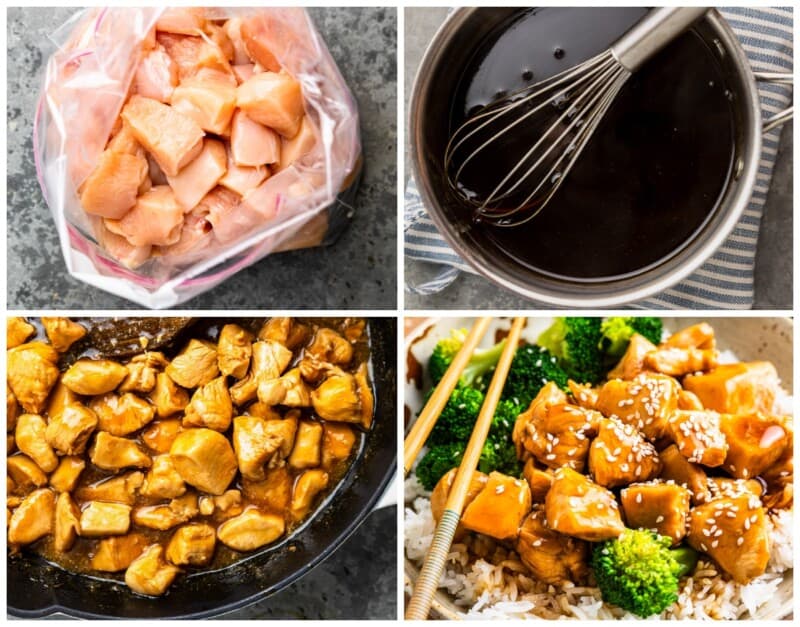 step by step photos for how to make teriyaki chicken.