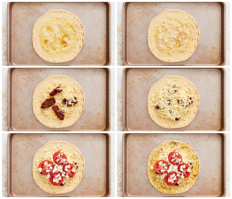 step by step photos for how to make white pizza.