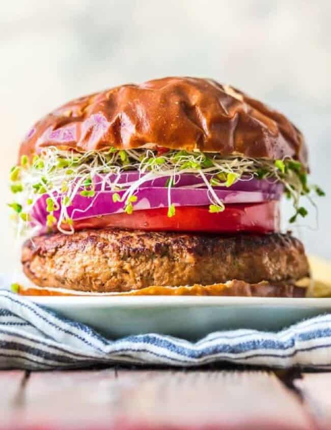 turkey burger on plate