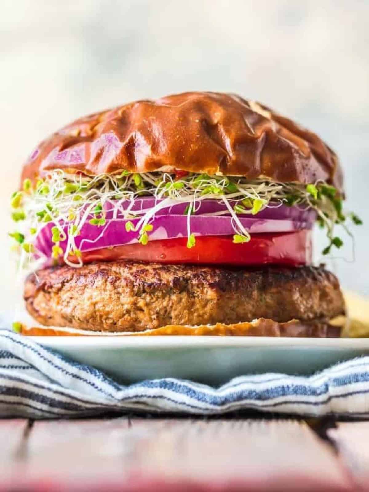 turkey burger on plate