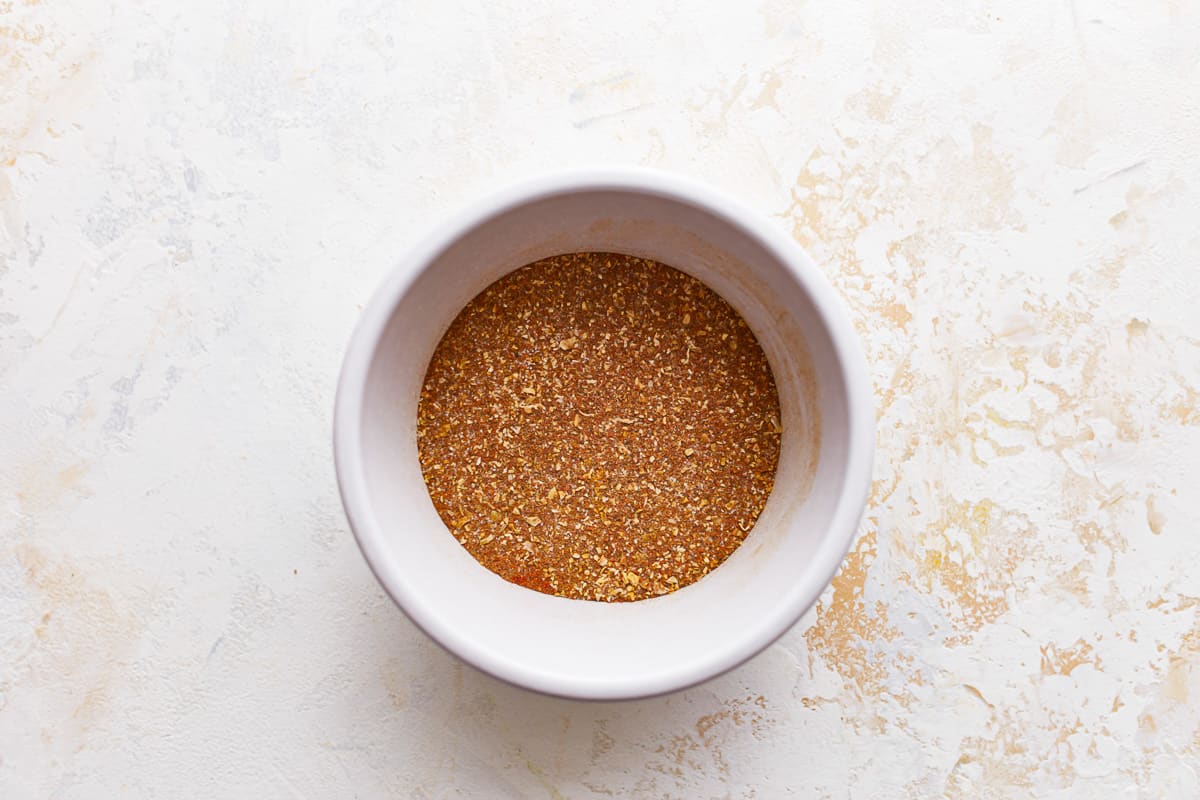 spices in a white bowl.