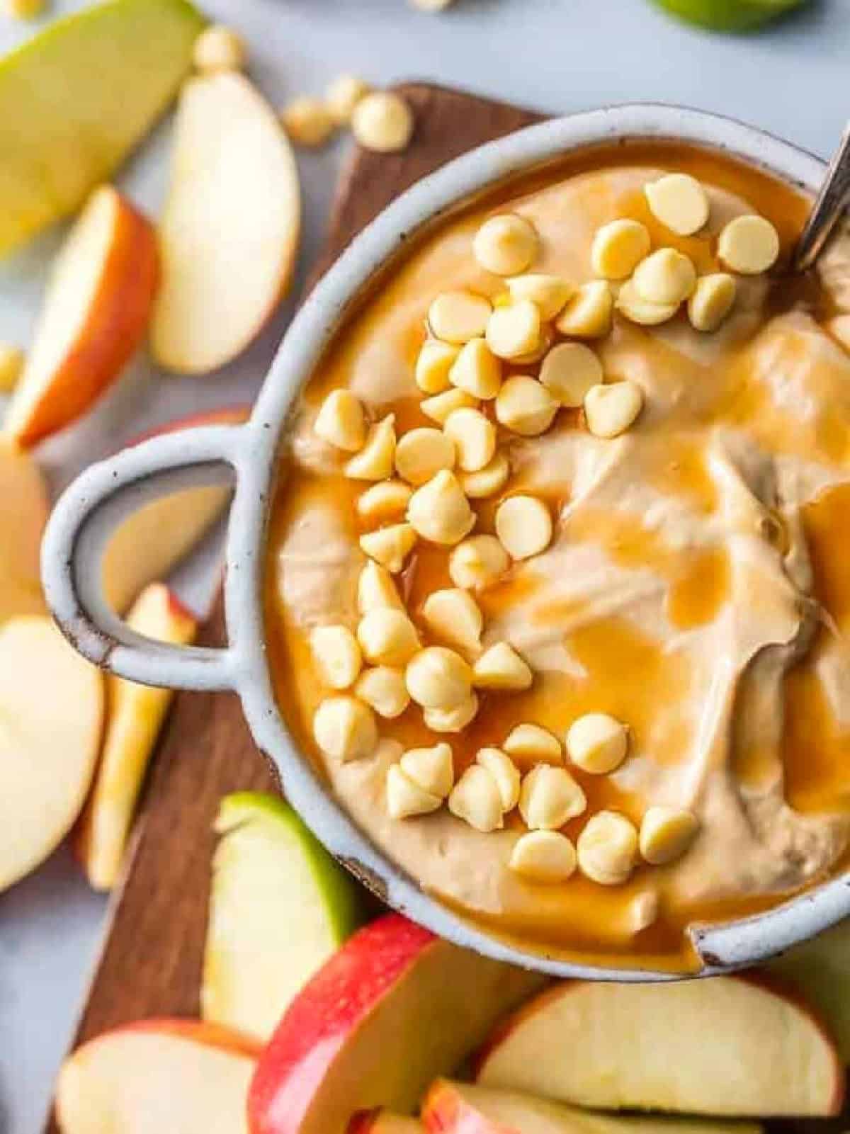 overhead caramel apple dip