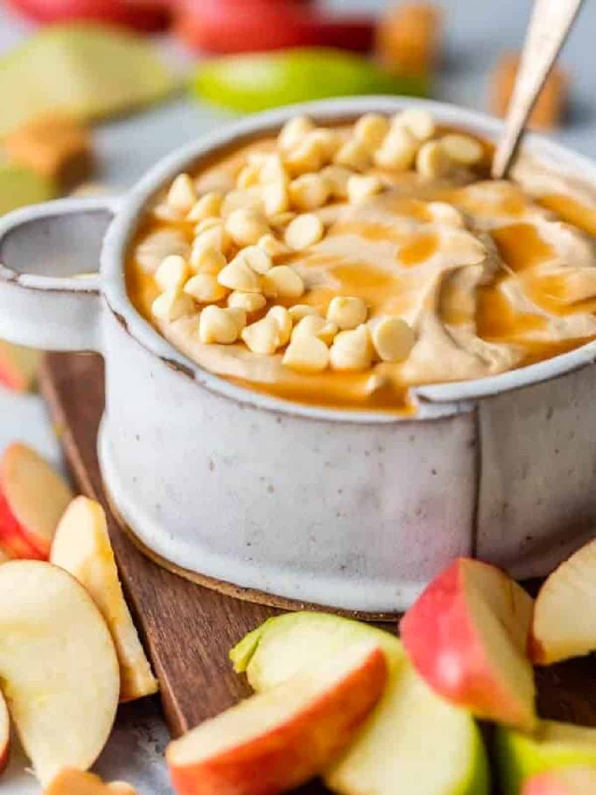 side vide caramel apple dip