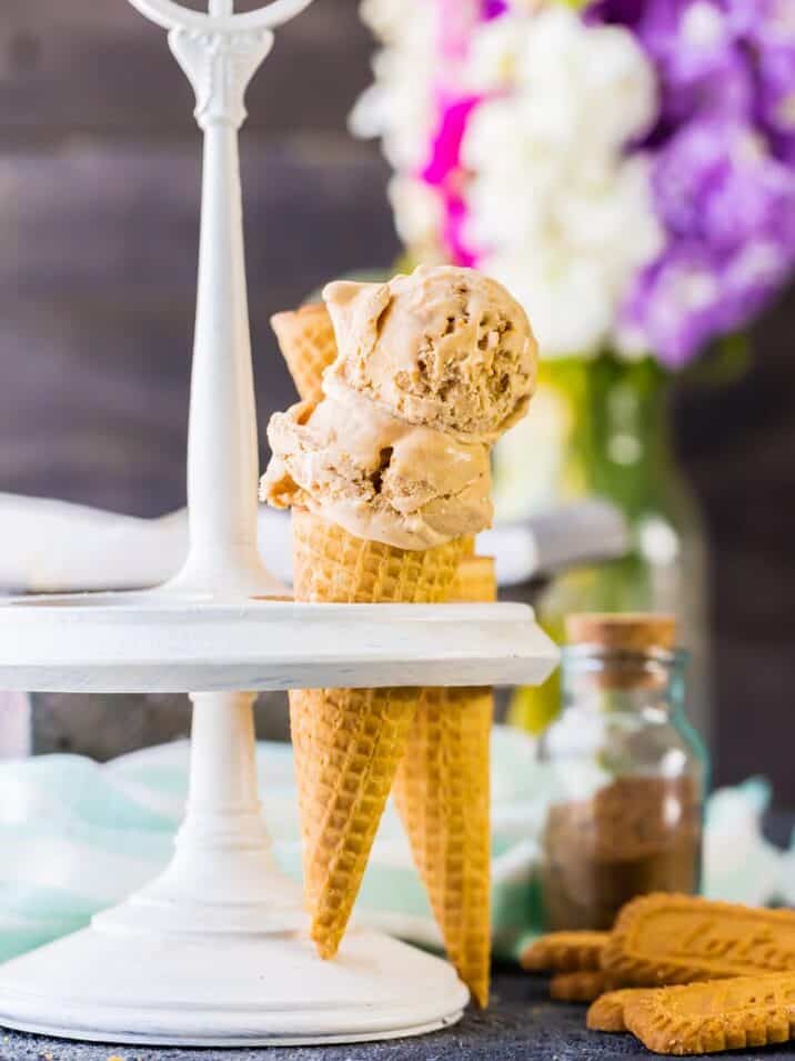 ice cream cones on a table setting