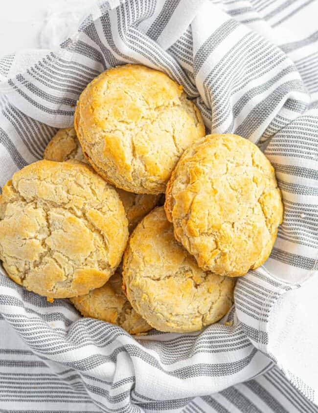 gluten free buttermilk biscuits in basket