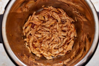 Shredded chicken in an instant pot.