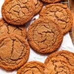 soft molasses cookies on a plate