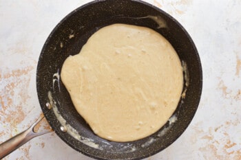 Cheese sauce in a skillet.