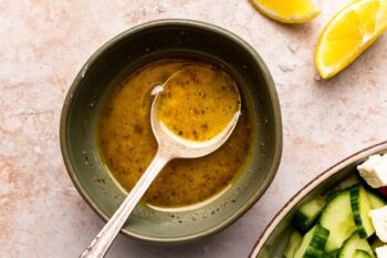 small bowl of lemon pepper salad dressing