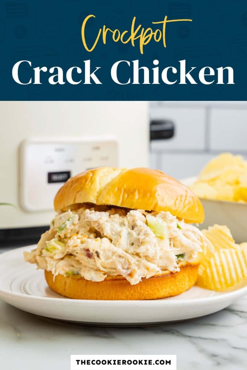 Crock pot crack chicken on a plate.