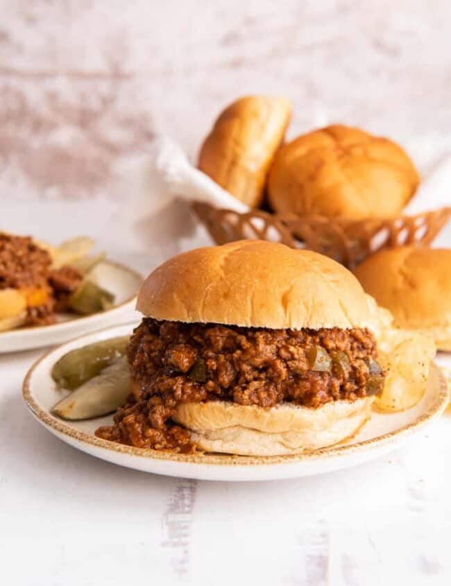 plates of sloppy joes