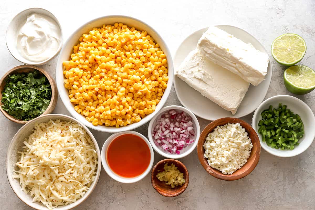 ingredients for mexican street corn dip.