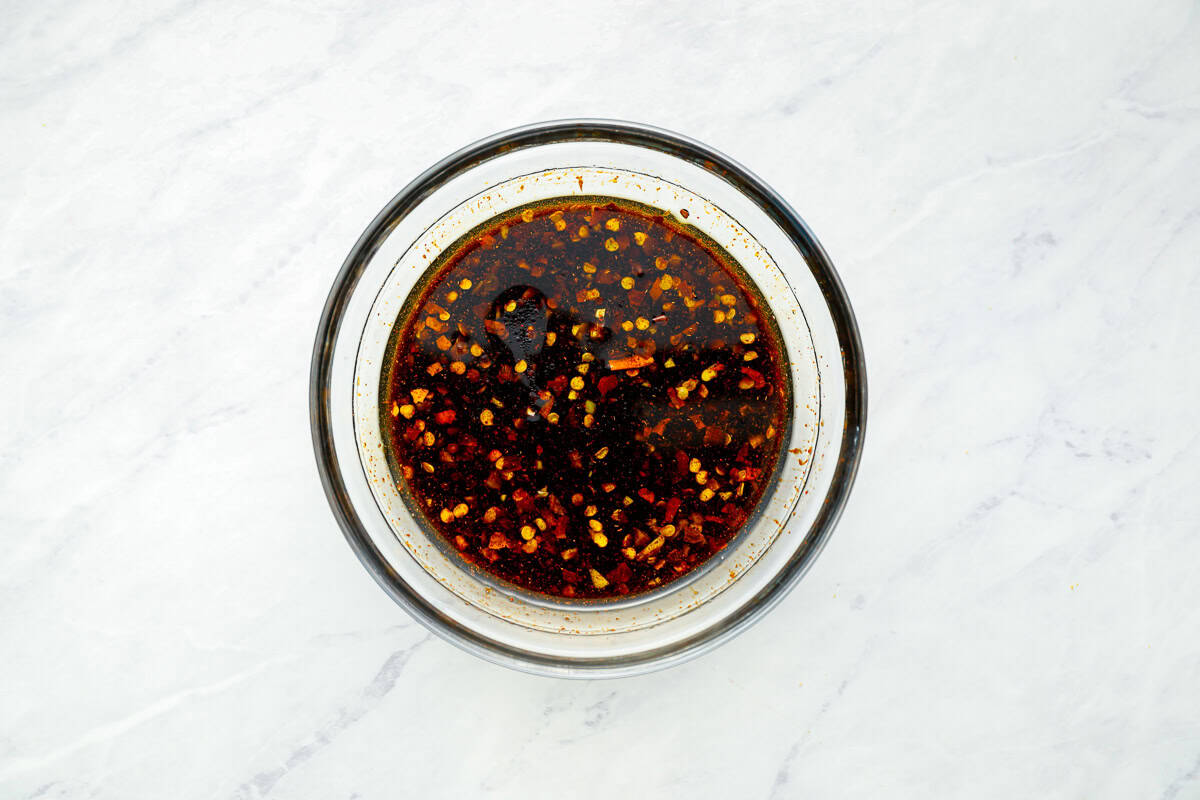 firecracker marinade in a small glass bowl.