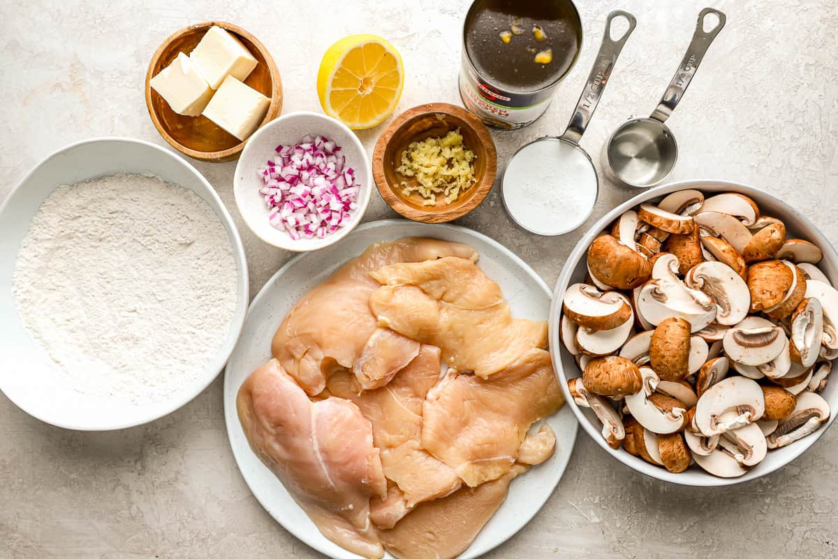 ingredients for mushroom chicken.