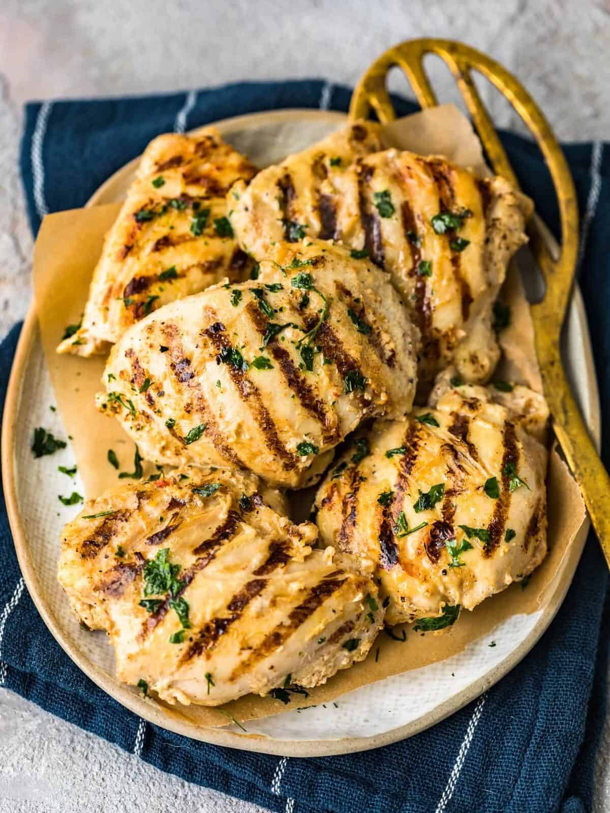 grilled chicken thighs on a plate